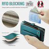For Samsung Galaxy S25+ 5G CaseMe C36 Card Slots Zipper Wallet RFID Anti-theft Leather Phone Case(Blue)