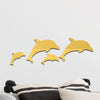 4pcs /Set Acrylic Dolphin Stereo Wall Stickers Home Wall Decoration(Gold)
