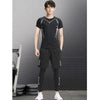 3pcs / Set Men Gym Running Clothes Set Quick Dry Sports T Shirt, Size: XXXXL(Science Fiction)