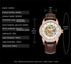 Ochstin 2002C Men  Automatic Hollow Leather Mechanical Watch Business Waterproof Night Light Men Watch Mechanical Watch(Coffee)