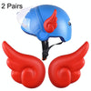 2 Pairs Motorcycle Helmet Angel Wings Decoration(Red)