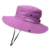 9002 Summer Women Outdoor Sun Hats Fisherman Hat With Ponytail Hole(Monochrome Adult Purple)