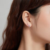 S925 Sterling Silver Leaves Flamingo Ear Studs Women Earrings