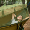 Outdoor Park Leisure Hammock Wild Camping Thickened Hammock With Mosquito Nets(Dark Green)