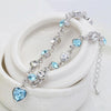 Fashion 12 Constellation Crystal Bracelets Gold-plated Anti-allergy Bracelet Jewelry(Baby Blue)