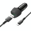 BOROFONE BZ31 Solid Single QC3.0 Car Charger Set with USB to Micro USB Cable(Black)