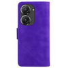 For Asus Zenfone 9 Skin Feel Pure Color Flip Leather Phone Case(Purple)