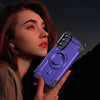 For Samsung Galaxy A15 Lens Holder MagSafe Phone Case(Purple)