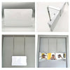 Three-Sided Mirror With LED Light Retractable Hanging Three-Fold Mirror(Black)