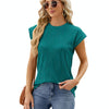 Ladies Summer Round Neck Loose Short Sleeve T-Shirt, Size: XXL(Peacock Blue)