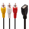 JUNSUNMAY USB Female to 3 x RCA Male Audio Video Splitter Cable, Length:0.2m