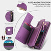 For Samsung Galaxy S20 FE Double Flap Zipper RFID Leather Phone Case with Short Lanyard(Dark Purple)