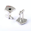 4A Poker Cufflinks Male French Shirt Cufflinks Cards Design cufflink Fashion for Men(Silver)