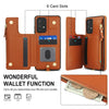 For Samsung Galaxy S20 Double Flap Zipper RFID Leather Phone Case with Short Lanyard(Brown)