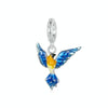S925 Sterling Silver DIY Blue Bird Pendant(SCC2821)