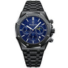 BINBOND B0161 Multifunctional Luminous Waterproof Business Quartz Watch, Color: Black Steel-Blue