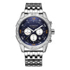 OCHSTIN 7260 Fashion Steel Strap Multifunctional Quartz Men Watch(Silver+Blue)