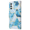For Samsung Galaxy S25 5G Marble Bronzing Stitching Leather Phone Case(Blue)