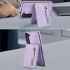 For Samsung Galaxy A14 4G / 5G Zipper Wallet Split MagSafe Leather Back Phone Case(Purple)