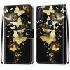 For Alcatel 1SE 2020 Coloured Drawing Cross Texture Horizontal Flip PU Leather Case with Holder & Card Slots & Wallet & Lanyard(Golden Butterfly Group)