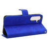 For Samsung Galaxy S25+ 5G Skin Feel Magnetic Flip Leather Phone Case(Blue)