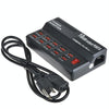 W-838 60W 10 Ports USB Fast Charging Dock Desktop Smart Charger AC100-240V, US Plug (Black)