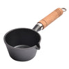 Mini Hot Oil Skillet Wooden Handle Cast Iron Pot Household Omelette Pan, Caliber: 11x5cm