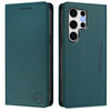 For Samsung Galaxy S24 Ultra 5G RC01 Dual-Folded Magnetic Suction RFID Leather Phone Case(Dark Green)