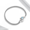 S925 Sterling Silver Heart Moonstone Bracelet Women Jewelry, Size:19cm