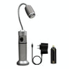Multi-functional with Magnet Charging Rotary Zoom Turn Work Light Glare Flashlight, T6 Charging Section US Plug(Silver)