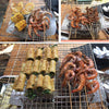 Outdoor Camp Portable Folding Stainless Steel Barbecue Charcoal Grill + Wire Mesh & Base Plate (Silver)