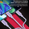 WEKOME WDC-04 Tidal Energy Series 3A USB to 8 Pin+Type-C+Micro USB 3 in 1 Braided Data Cable, Length: 1.2m (Blue)