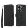 For Xiaomi Redmi Note 13 Pro+ Dierfeng Dream Line TPU + PU Leather Phone Case(Black)