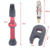 A5593 2 PCS 40mm Red French Tubeless Valve Stem with Repair Kit for Road Bike