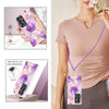 For Samsung Galaxy S25 Ultra 5G Electroplating IMD Splicing Dual-side Marble TPU Phone Case with Lanyard(Light Purple)