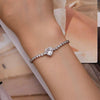 BSB098 S925 Sterling Silver Sparkling White Gold Plated Heart Zirconia Bracelet