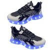 USB Charging LED Light Shoes Couples Casual Sneakers Hip-Hop Luminous Shoes, Size: 38(White Black)
