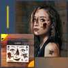10pcs Halloween Scar Waterproof Tattoo Sticker Simulated Face Horror Stickers, Pattern: RM-046