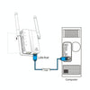 300Mbps Wireless-N Range Extender WiFi Repeater Signal Booster Network Router with 2 External Antenna, EU Plug(Black)