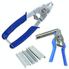 Nail non-slip Handle Stainless Steel Hand Tool Chicken Cage Barbed Wire Pig Tongs, Style:Blue Tied Cage Clamp+1 M nails