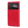 For Xiaomi Poco C40 Rose Embossed Flip PU Leather Phone Case(Red)