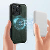 For iPhone 15 Pro Max LC.IMEEKE 2 in 1 RFID Magsafe Phone Case(Green)