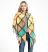Autumn & Winter Fringed Scarf Plaid Square Scarf Thickening Ladies Shawl, Size:145cm(LS-05 Navy)