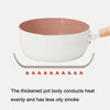 20cm With Cover Boil Instant Noodles Non-Stick Pan Baby Food Supplement Pan Maifan Stone Small Milk Pot(Pink)