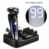 Sportsman SM-530 Electric Men Shaving Knife Multi-Function Base Charging Digital Water Washing Razor, Specification: US Plug(Purple)