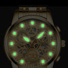FNGEEN 4088 Men Hollow Quartz Watch Student Waterproof Luminous Watch(Brown Leather Full Gold Black Surface)