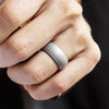 SiR013 8.7mm Curved Outdoor Sports Silicone Ring, Size: No.10(Silver)