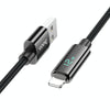 hoco U125 Benefit 1.2m USB to 8 Pin Charging Data Cable with Display(Black)