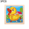 3 PCS Kids Wooden Cartoon Puzzle Jigsaw Toy Early Educational Toys(Duck)