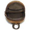 Men Chest Bag Waxed Canvas Crazy Horse Leather Shoulder Crossbody Bag Casual Waist Bag(Earth Yellow)